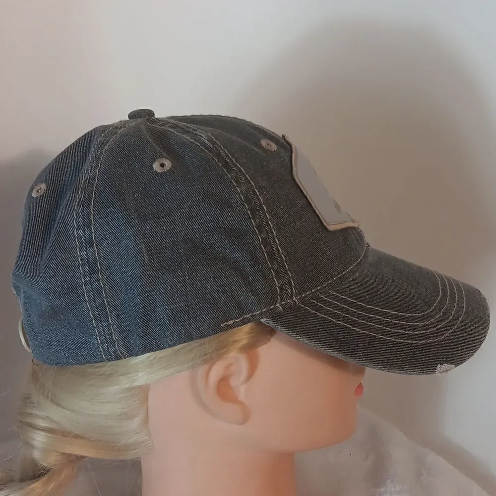 Crystal Beach Texas Gray Denim Cap